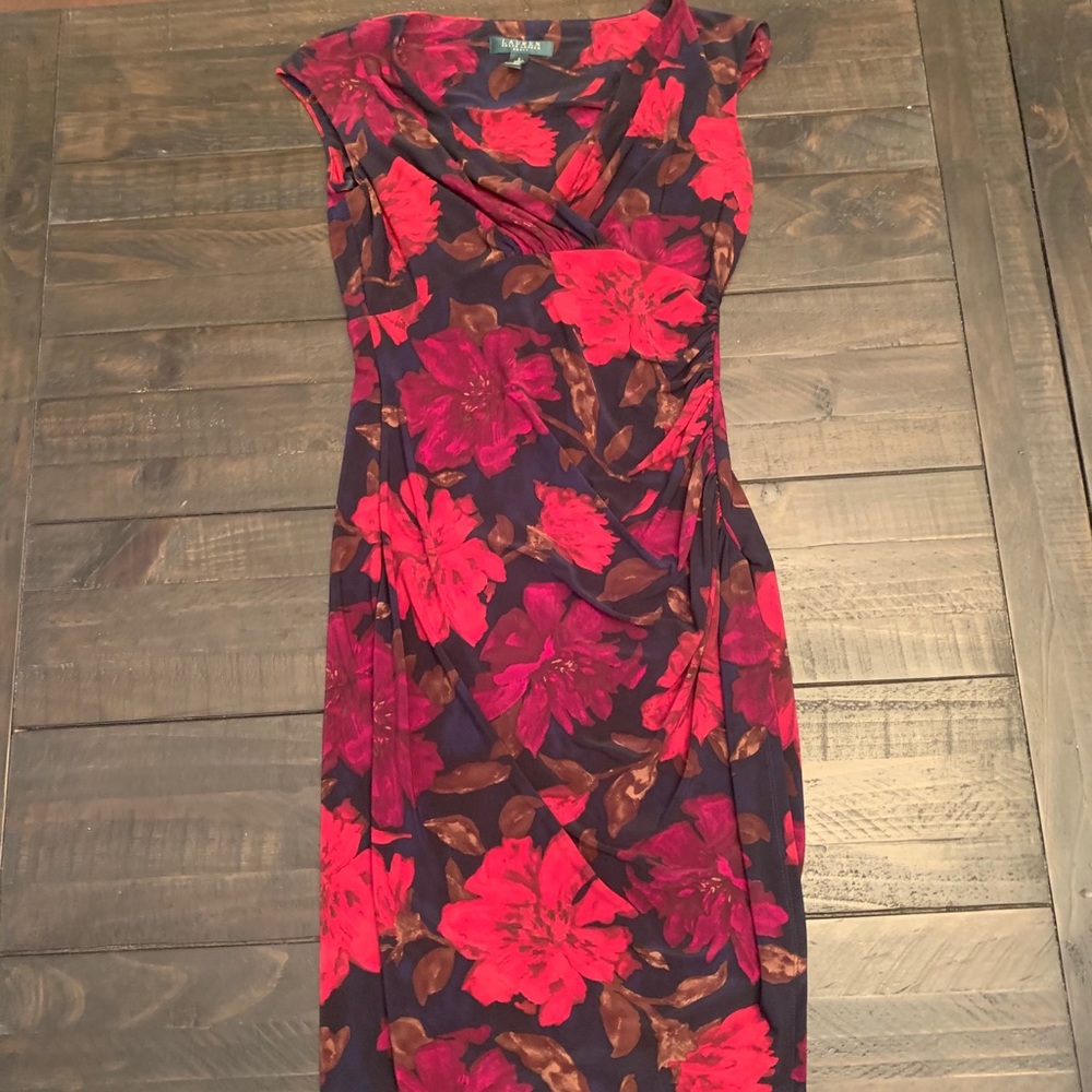 LAUREN Ralph Lauren Black & Red Floral Dress